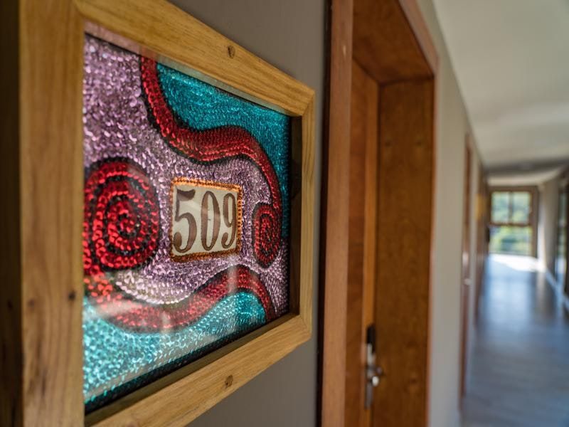 Hand-crafted room number sign