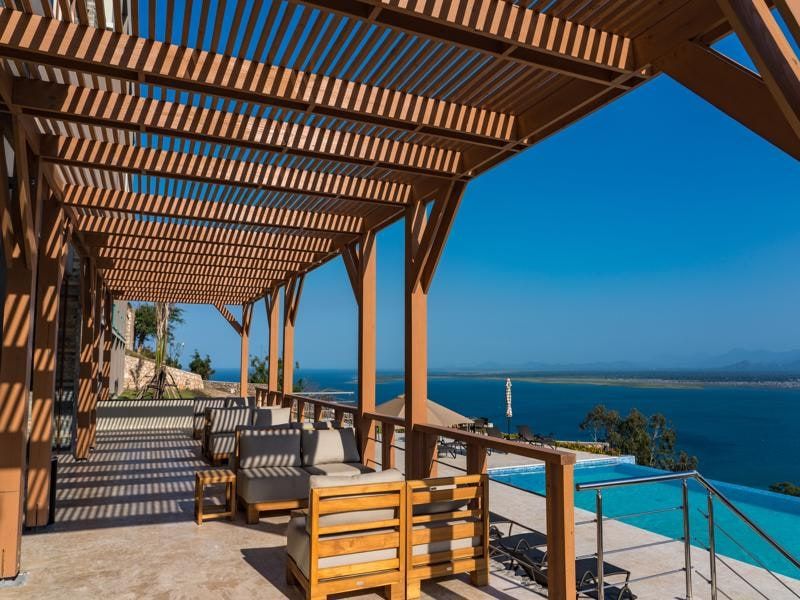 Terrace lounge looking out to the sea