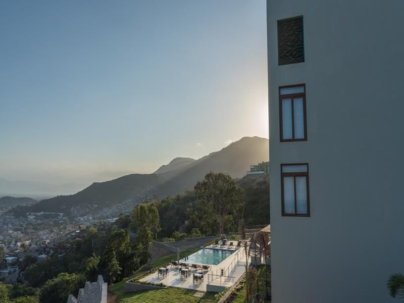 Mountains and city seen from the hotel